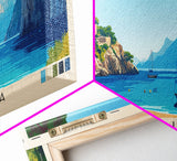 Cala Violina, Italy Panoramic Beach Print, Vacation Gift, Italy Wall Art, Framed Canvas Print, Framed Beach Painting