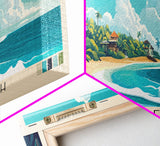 Canggu Beach, Indonesia Panoramic Print, Vacation Gift, Indonesia Wall Art, Beach Painting, Beach Decor, Beach Or Lakehouse Art