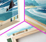 Cannon Beach, Oregon Panoramic Beach Print, Vacation Gift, Oregon Wall Art, Beach Painting, Beach Decor, Beach Painting