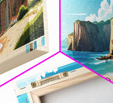 Cap Coz, France Panoramic Print, Vacation Gift, France Wall Art, Beach Painting, Beach Decor, Large Wall Art, Wood Frame Art