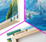 Capri, Italy Panoramic Print, Vacation Gift, Italy Wall Art, Vacation Wall Art, Vacatation Memories, Beach Decor, Beach Or Lakehouse Art