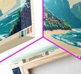 Caraíva, Brazil Panoramic Print, Vacation Gift, Brazil Wall Art, Beach Painting, Beach Decor, Large Wall Art, Wood Frame Art