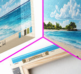 Carlisle Beach, Barbados Panoramic Beach Print, Vacation Gift, Barbados Wall Art, Framed Canvas Print, Framed Beach Painting