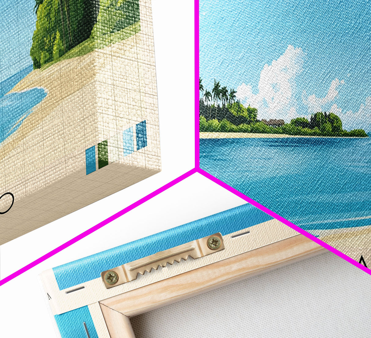 Cayo Paraiso, Dominican Republic Panoramic Beach Print, Vacation Gift, Dominican Republic Wall Art, Beach Painting, Beach Decor, Beach Painting