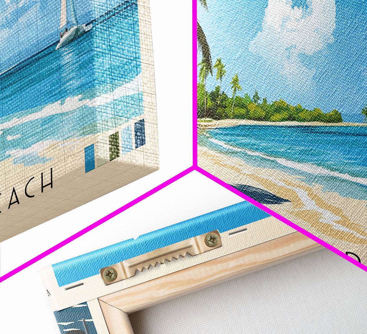 Chill Island Beach, Bahamas Panoramic Beach Print, Vacation Gift, Bahamas Wall Art, Beach Painting, Beach Decor, Beach Painting