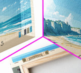 D-Day beaches, France Panoramic Beach Print, Vacation Gift, France Wall Art, Framed Canvas Print, Framed Beach Painting