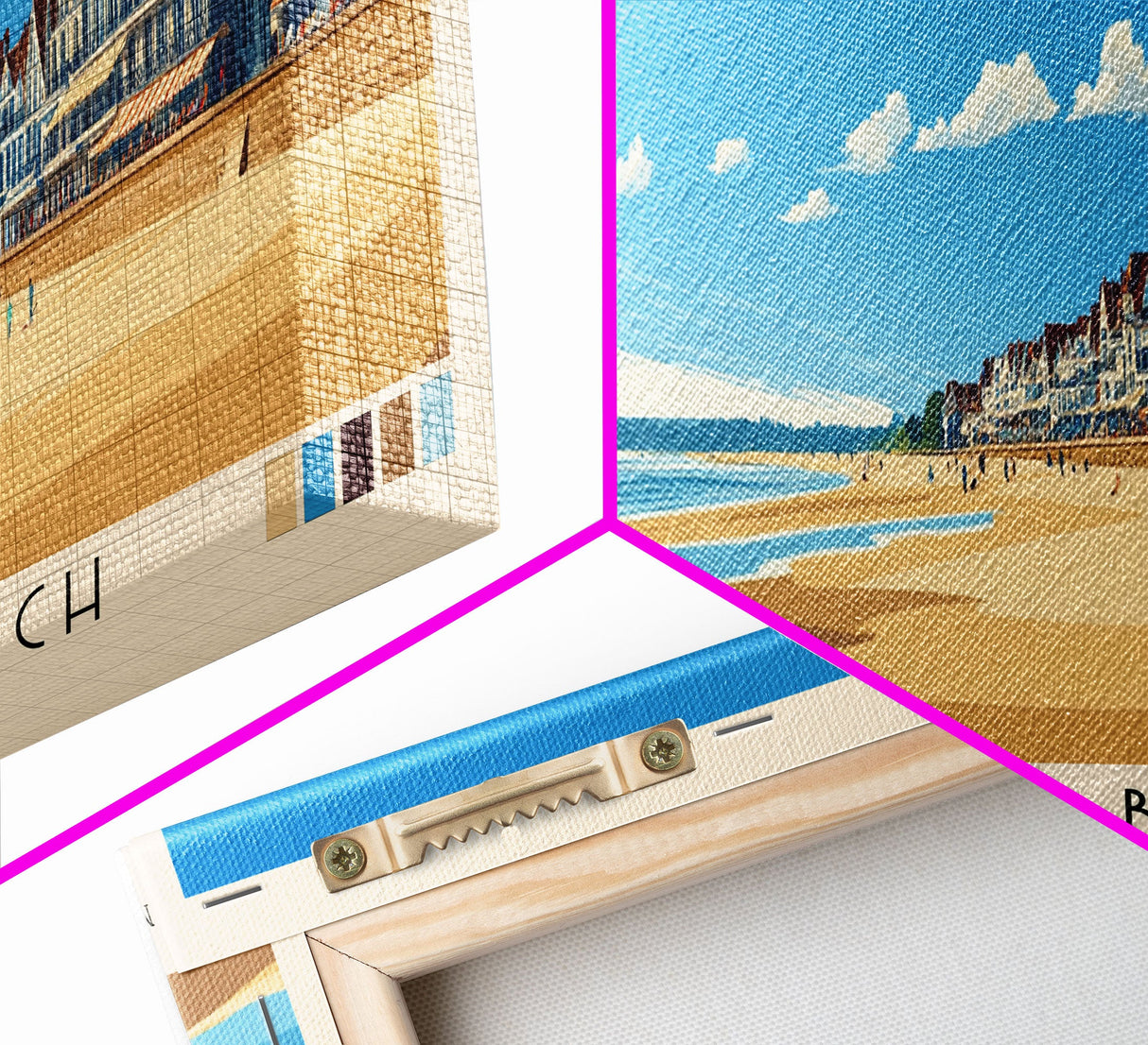 Deauville Beach, France Panoramic Print, Vacation Gift, France Wall Art, Vacation Wall Art, Vacatation Memories, Beach Decor, Beach Or Lakehouse Art