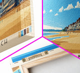 Deauville Beach, France Panoramic Print, Vacation Gift, France Wall Art, Vacation Wall Art, Vacatation Memories, Beach Decor, Beach Or Lakehouse Art