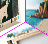 Ilha da Fuseta, Portugal Panoramic Print, Vacation Gift, Portugal Wall Art, Beach Painting, Beach Decor, Large Wall Art, Wood Frame Art