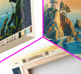 Julia Pfeiffer Burns State Park, California Panoramic Print, Vacation Gift, California Wall Art, Beach Painting, Beach Decor, Large Wall Art, Wood Frame Art