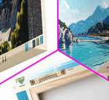 Kaputaş Beach, Turkey Panoramic Print, Vacation Gift, Turkey Wall Art, Beach Painting, Beach Decor, Beach Or Lakehouse Art