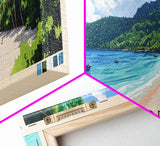 Koh Rong, Cambodia Panoramic Print, Vacation Gift, Cambodia Wall Art, Beach Painting, Beach Decor, Large Wall Art, Wood Frame Art