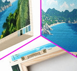 Koh Tao, Thailand Panoramic Beach Print, Vacation Gift, Thailand Wall Art, Beach Painting, Beach Decor, Beach Painting