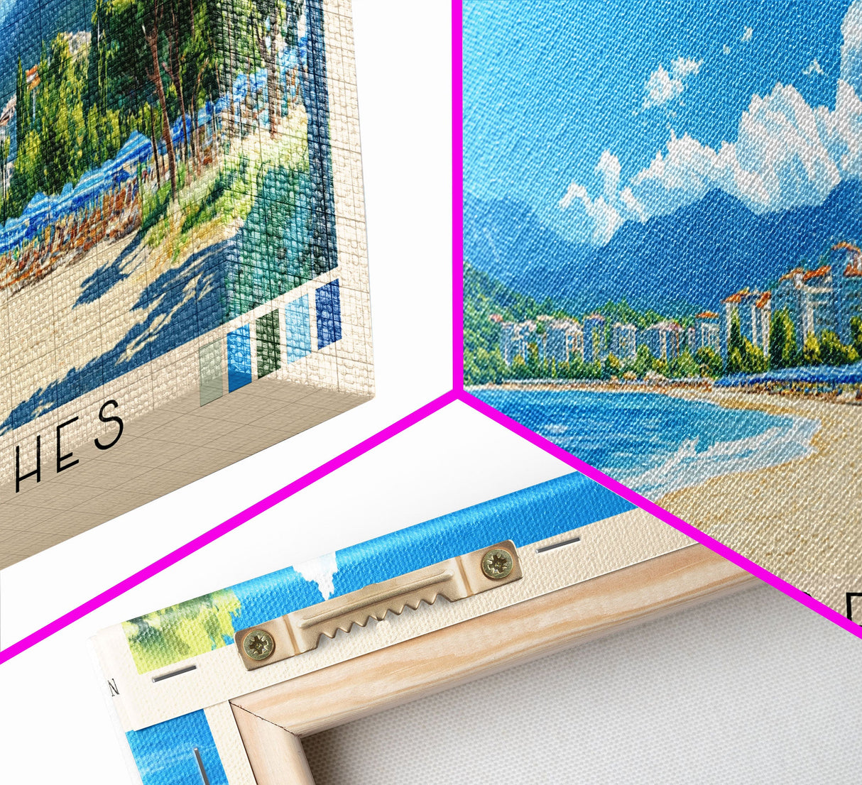 Konyaaltı Beaches, Turkey Panoramic Print, Vacation Gift, Turkey Wall Art, Beach Painting, Beach Decor, Beach Or Lakehouse Art