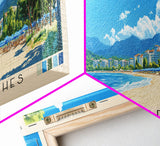 Konyaaltı Beaches, Turkey Panoramic Print, Vacation Gift, Turkey Wall Art, Beach Painting, Beach Decor, Beach Or Lakehouse Art