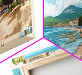 Poetto Beach, Italy Panoramic Print, Vacation Gift, Italy Wall Art, Vacation Wall Art, Vacatation Memories, Beach Decor, Beach Or Lakehouse Art