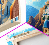 Santorini, Greece Panoramic Print, Vacation Gift, Greece Wall Art, Vacation Wall Art, Vacatation Memories, Beach Decor, Beach Or Lakehouse Art