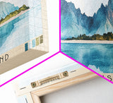 Chatham Island, New Zealand Watercolor Print, Vacation Gift, New Zealand Wall Art, Beach Painting, Beach Decor, Large Wall Art, Wood Frame Art