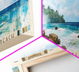 Dunn’s River Falls Beach, Jamaica Watercolor Print, Vacation Gift, Jamaica Wall Art, Beach Painting, Beach Decor, Large Wall Art, Wood Frame Art