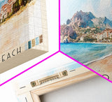 Giardini naxos beach, Italy Watercolor Beach Print, Vacation Gift, Italy Wall Art, Beach Painting, Beach Decor, Beach Painting
