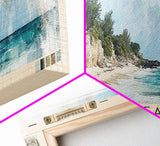 Gibbs Beach, Barbados Watercolor Print, Vacation Gift, Barbados Wall Art, Beach Painting, Beach Decor, Large Wall Art, Wood Frame Art