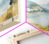 Ilha da Fuseta, Portugal Watercolor Beach Print, Vacation Gift, Portugal Wall Art, Framed Canvas Print, Framed Beach Painting