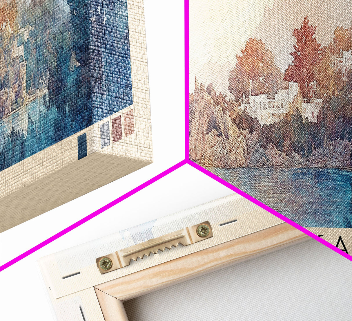 Ithaca, Greece Watercolor Print, Vacation Gift, Greece Wall Art, Beach Painting, Beach Decor, Large Wall Art, Wood Frame Art