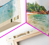 Juara Beach, Tioman Island, Malaysia Watercolor Print, Vacation Gift, Tioman Island, Malaysia Wall Art, Beach Painting, Beach Decor, Large Wall Art, Wood Frame Art