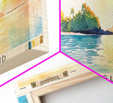 Kanawa Island, Indonesia Watercolor Print, Vacation Gift, Indonesia Wall Art, Beach Painting, Beach Decor, Large Wall Art, Wood Frame Art