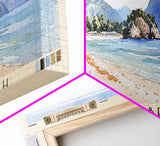 Kaputaş Beach, Turkey Watercolor Beach Print, Vacation Gift, Turkey Wall Art, Beach Painting, Beach Decor, Beach Painting