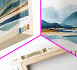 Kearvaig, Scotland Watercolor Print, Vacation Gift, Scotland Wall Art, Beach Painting, Beach Decor, Large Wall Art, Wood Frame Art