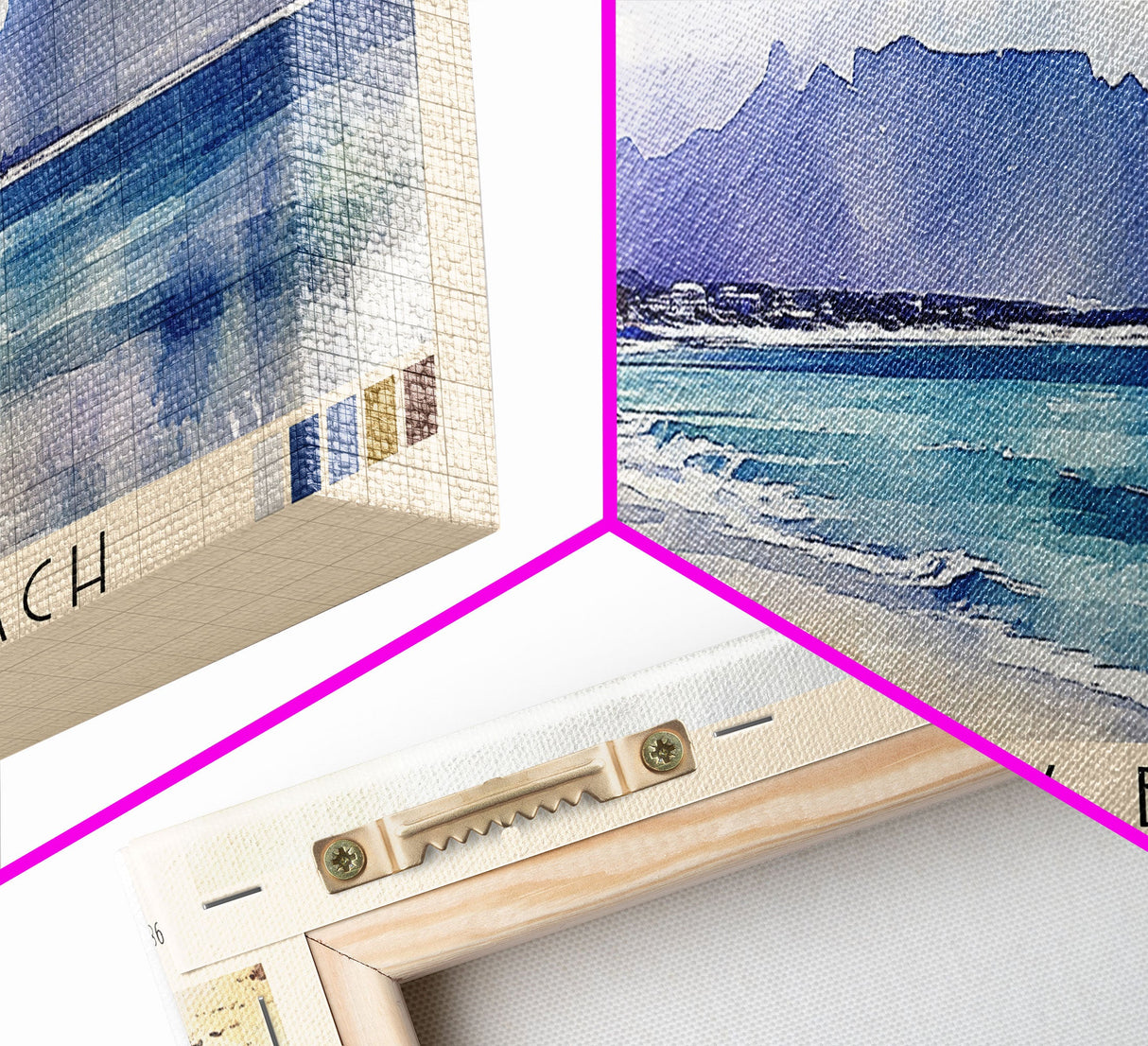 Kogal Bay Beach, South Africa Watercolor Print, Vacation Gift, South Africa Wall Art, Beach Painting, Beach Decor, Large Wall Art, Wood Frame Art