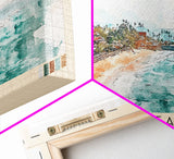 Kuta Beach, Indonesia Watercolor Print, Vacation Gift, Indonesia Wall Art, Beach Painting, Beach Decor, Large Wall Art, Wood Frame Art