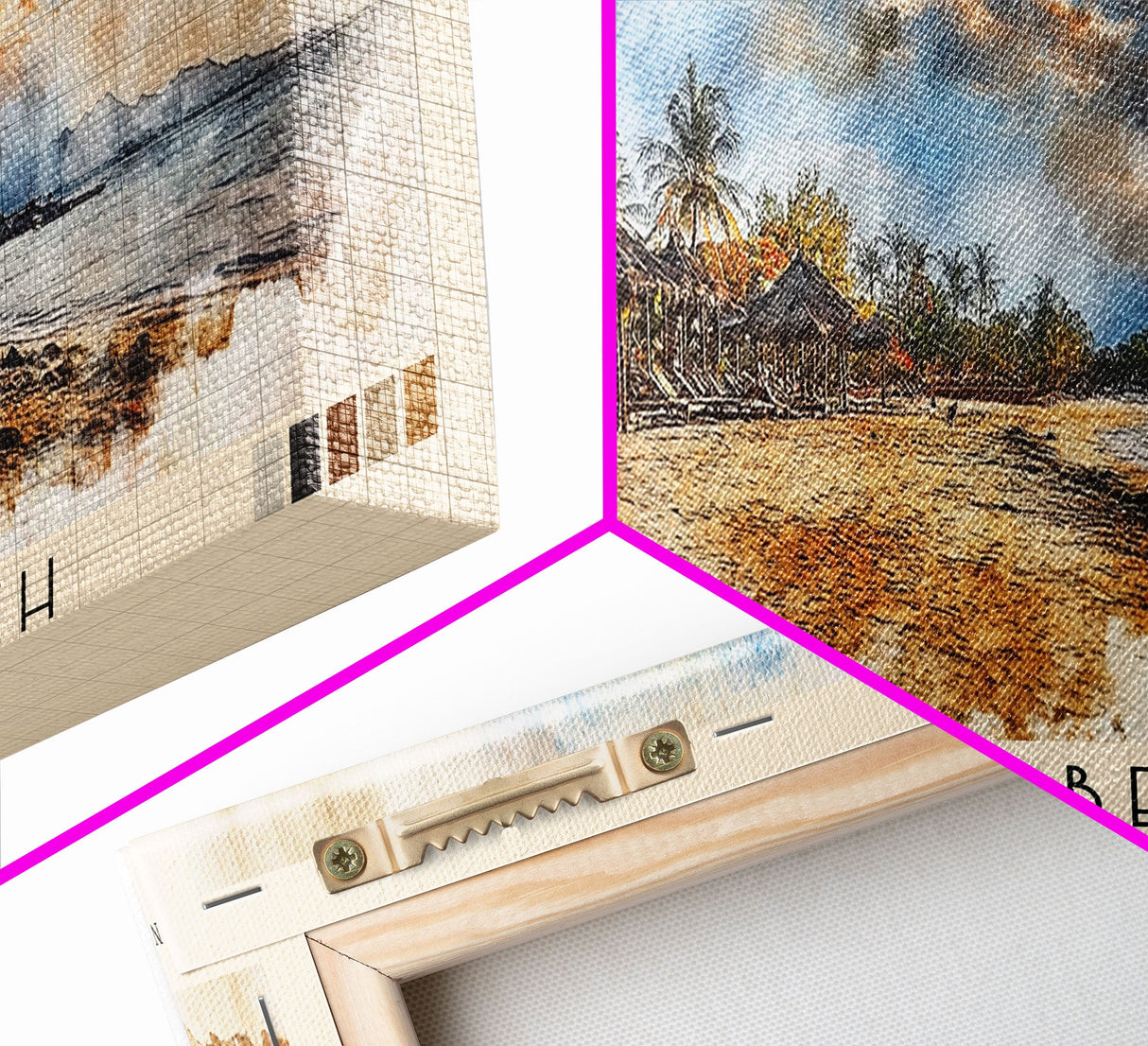 Lagoon Beach, Cambodia Watercolor Print, Vacation Gift, Cambodia Wall Art, Beach Painting, Beach Decor, Large Wall Art, Wood Frame Art