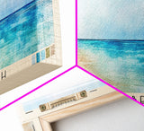 Pillory Beach, Turks and Caicos Watercolor Beach Print, Vacation Gift, Turks and Caicos Wall Art, Framed Canvas Print, Framed Beach Painting