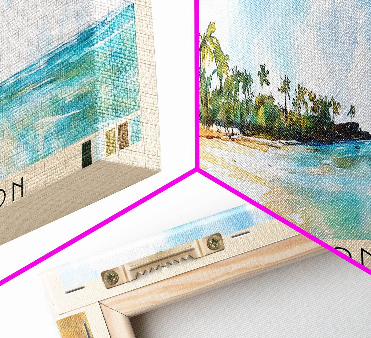 Playa Fronton, Dominican Republic Watercolor Print, Vacation Gift, Dominican Republic Wall Art, Beach Painting, Beach Decor, Large Wall Art, Wood Frame Art
