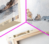 Surin Islands Marine National Park, Thailand Watercolor Print, Vacation Gift, Thailand Wall Art, Beach Painting, Beach Decor, Large Wall Art, Wood Frame Art