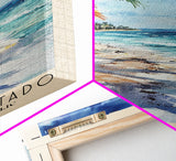 Cayo Levantado, Dominican Republic Watercolor Print, Vacation Gift, Dominican Republic Wall Art, Beach Painting, Beach Decor, Large Wall Art, Wood Frame Art