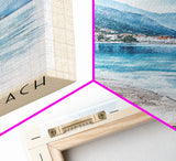 Dobrec Beach, Montenegro Watercolor Beach Print, Vacation Gift, Montenegro Wall Art, Beach Painting, Beach Decor, Beach Painting