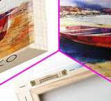 Huanchaco, Peru Watercolor Beach Print, Vacation Gift, Peru Wall Art, Framed Canvas Print, Framed Beach Painting