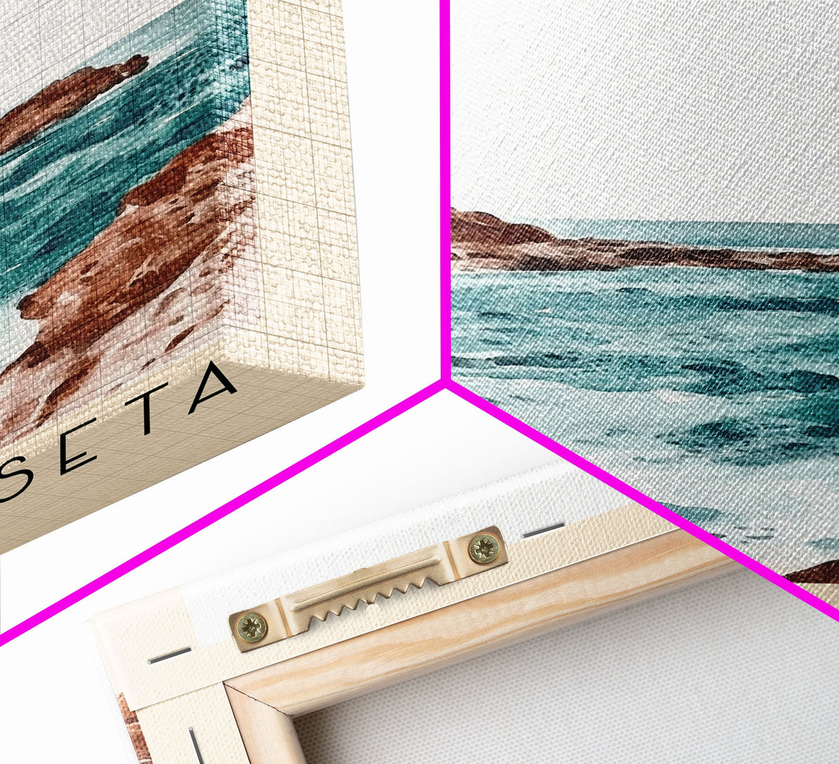 Ilha da Fuseta, Portugal Watercolor Beach Print, Vacation Gift, Portugal Wall Art, Framed Canvas Print, Framed Beach Painting