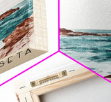 Ilha da Fuseta, Portugal Watercolor Beach Print, Vacation Gift, Portugal Wall Art, Framed Canvas Print, Framed Beach Painting