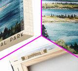 Isle Royale National Park, Michigan Watercolor Print, Vacation Gift, Michigan Wall Art, Beach Painting, Beach Decor, Large Wall Art, Wood Frame Art
