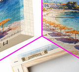 Jaz Beach, Montenegro Watercolor Beach Print, Vacation Gift, Montenegro Wall Art, Beach Painting, Beach Decor, Beach Painting