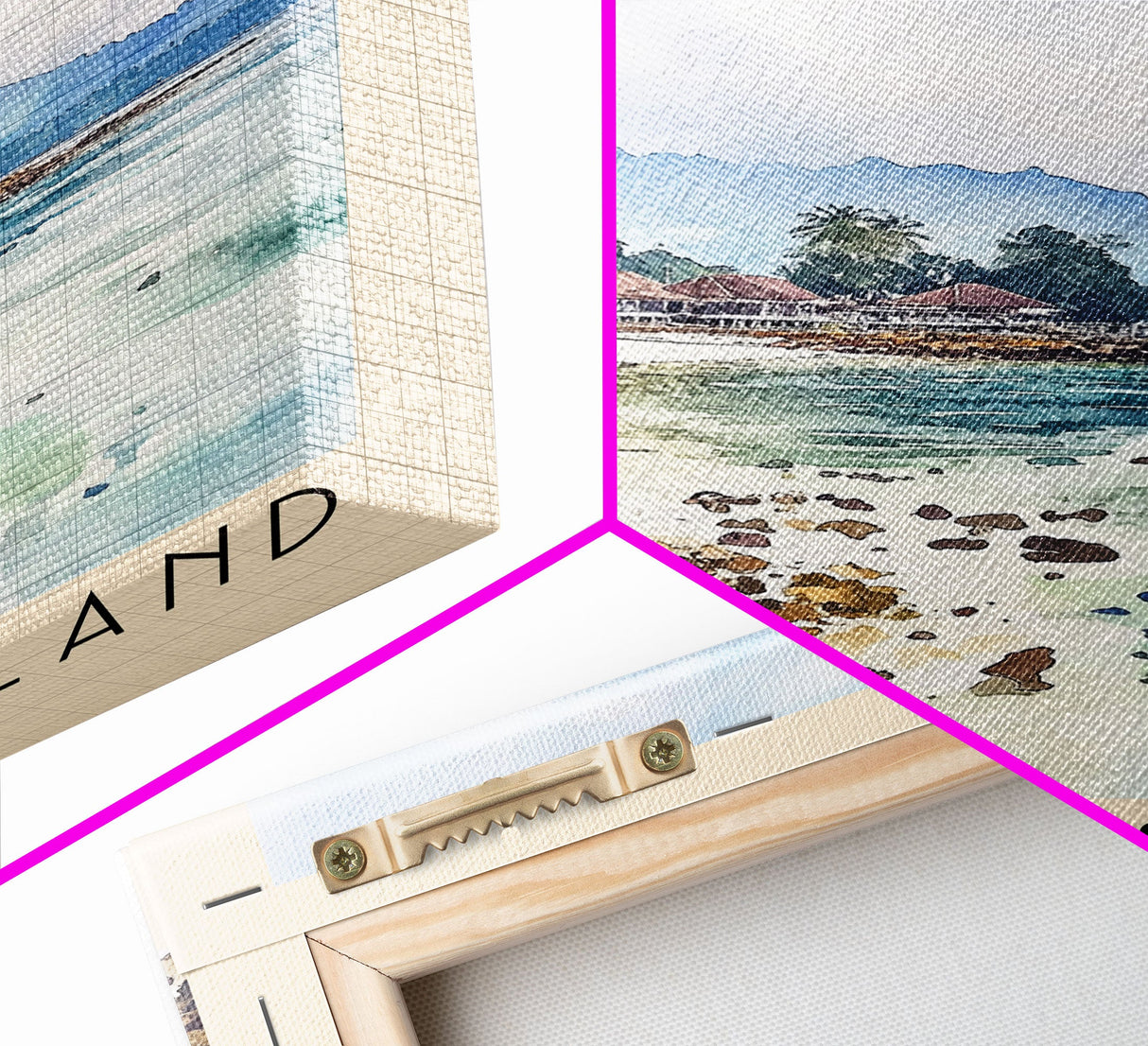 Kanawa Island, Indonesia Watercolor Print, Vacation Gift, Indonesia Wall Art, Beach Painting, Beach Decor, Large Wall Art, Wood Frame Art