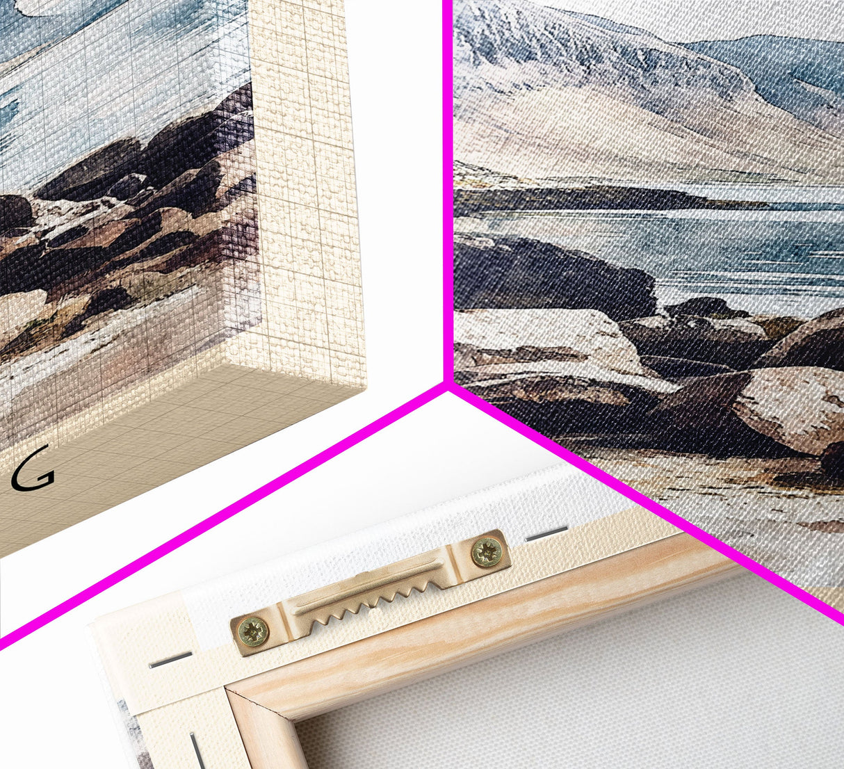 Kearvaig, Scotland Watercolor Print, Vacation Gift, Scotland Wall Art, Beach Painting, Beach Decor, Large Wall Art, Wood Frame Art