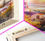 La Virgen, Chile Watercolor Beach Print, Vacation Gift, Chile Wall Art, Framed Canvas Print, Framed Beach Painting