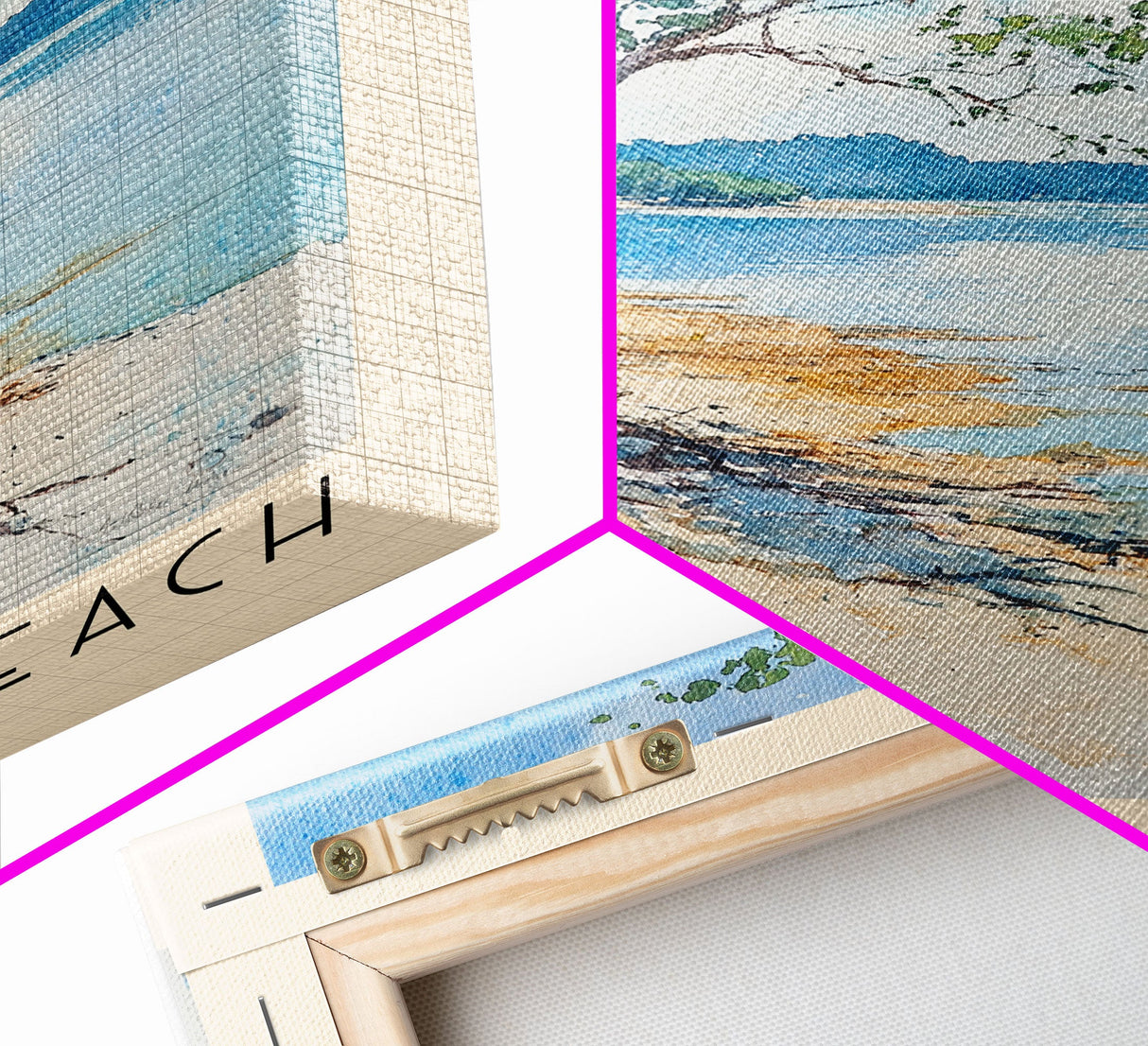 Lagoon Beach, Cambodia Watercolor Print, Vacation Gift, Cambodia Wall Art, Beach Painting, Beach Decor, Large Wall Art, Wood Frame Art