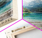 Langener Waldsee, Germany Watercolor Beach Print, Vacation Gift, Germany Wall Art, Framed Canvas Print, Framed Beach Painting