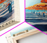 Pampelonne Beach, France Watercolor Print, Vacation Gift, France Wall Art, Beach Painting, Beach Decor, Large Wall Art, Wood Frame Art